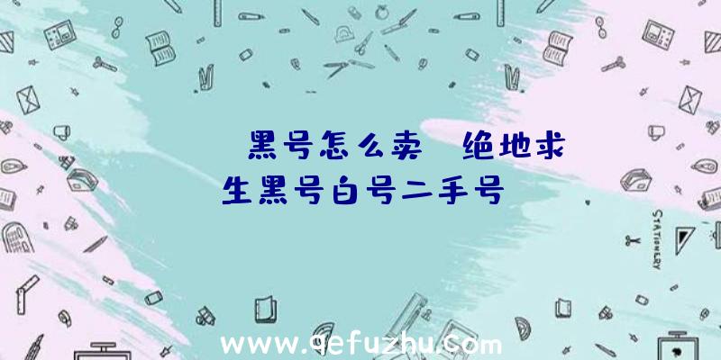 「pubg黑号怎么卖」|绝地求生黑号白号二手号